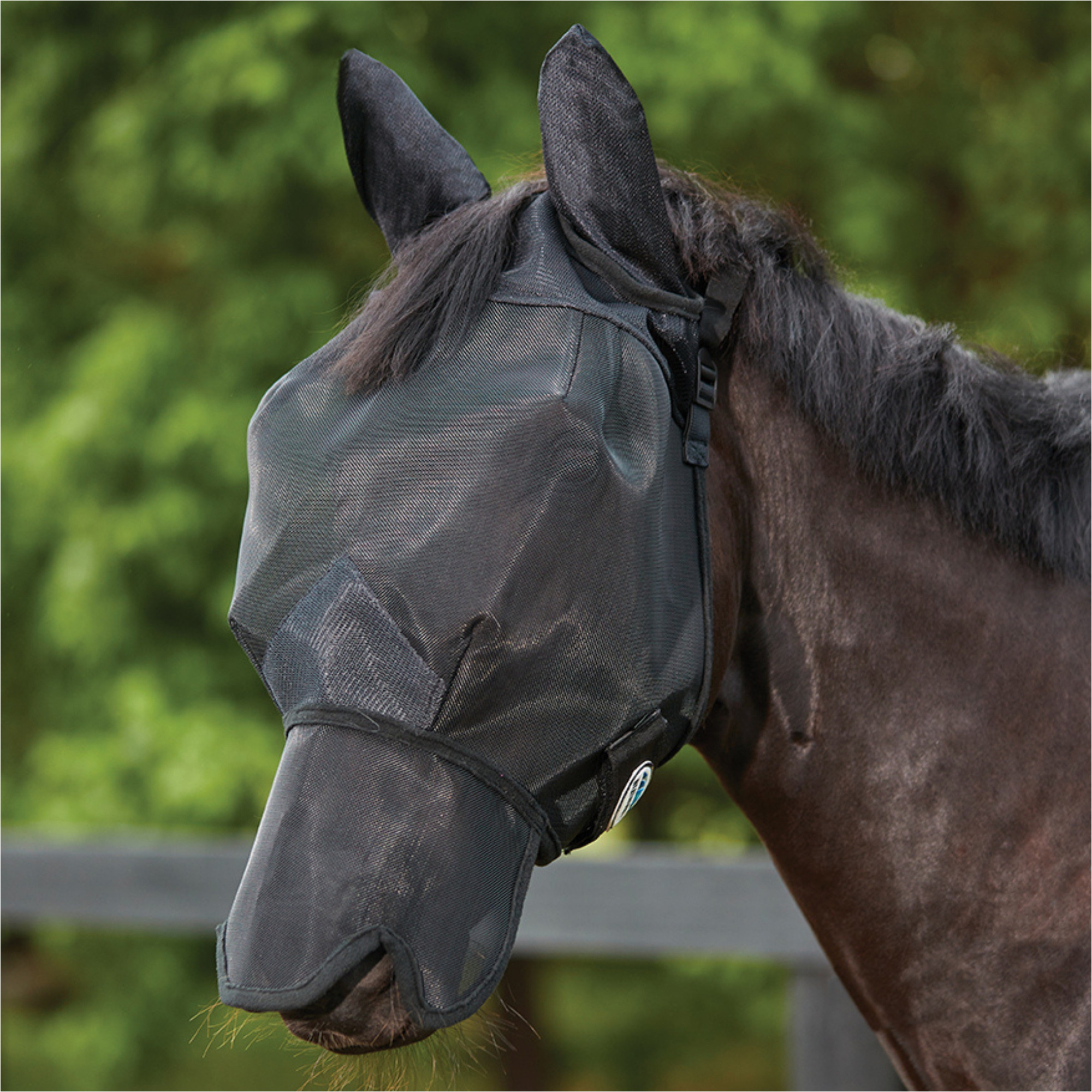 2025 Weatherbeeta Comfitec Double Dart Deluxe Fly Maske Mit Ohren Und Nase 1009435 - Black